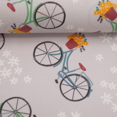 Beschichtete Baumwolle "Leona" Fahrräder | beige